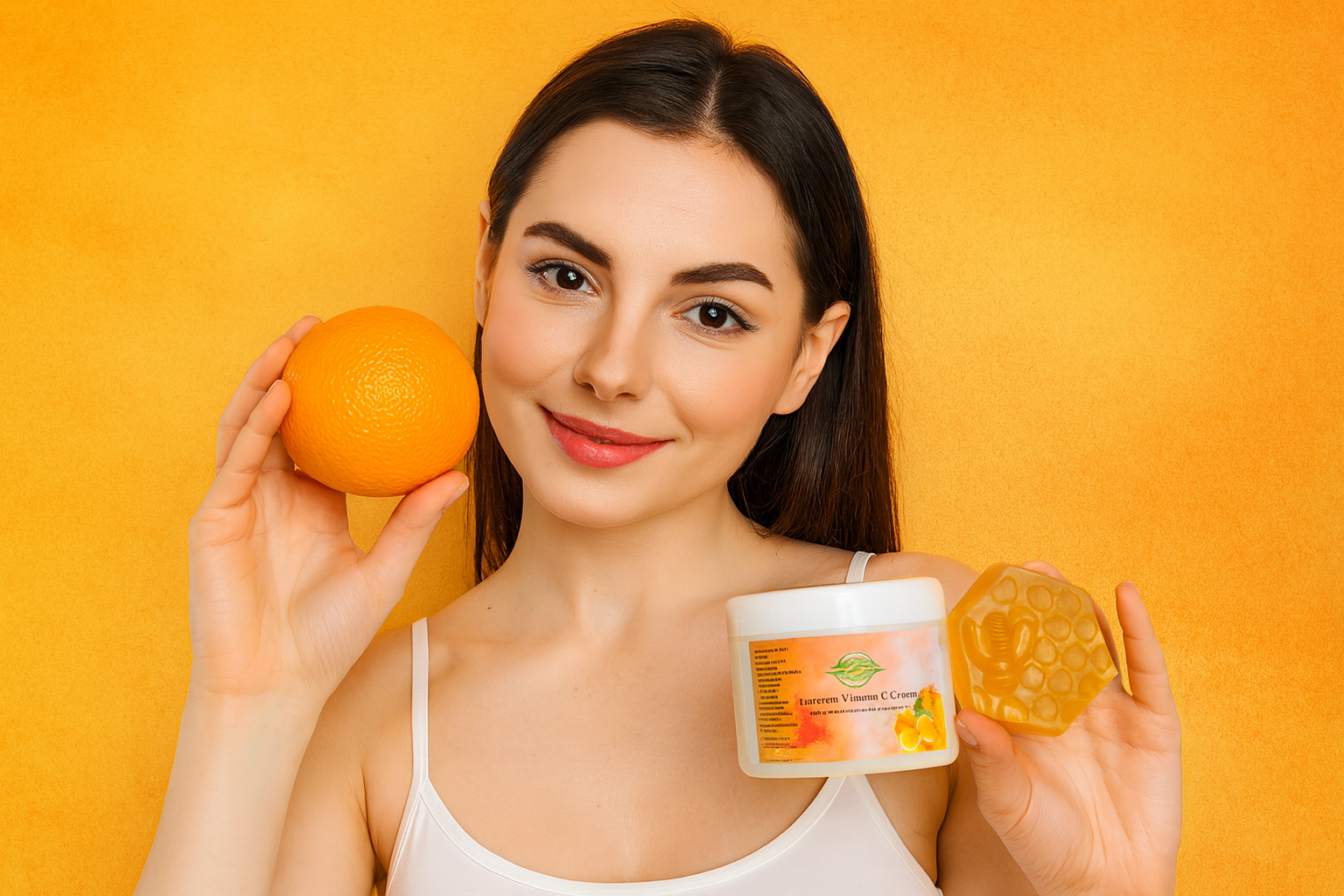 كريم  التفتيح بفيتامين C والكركم مع صابونة الكركم والعسل وفيتامين C