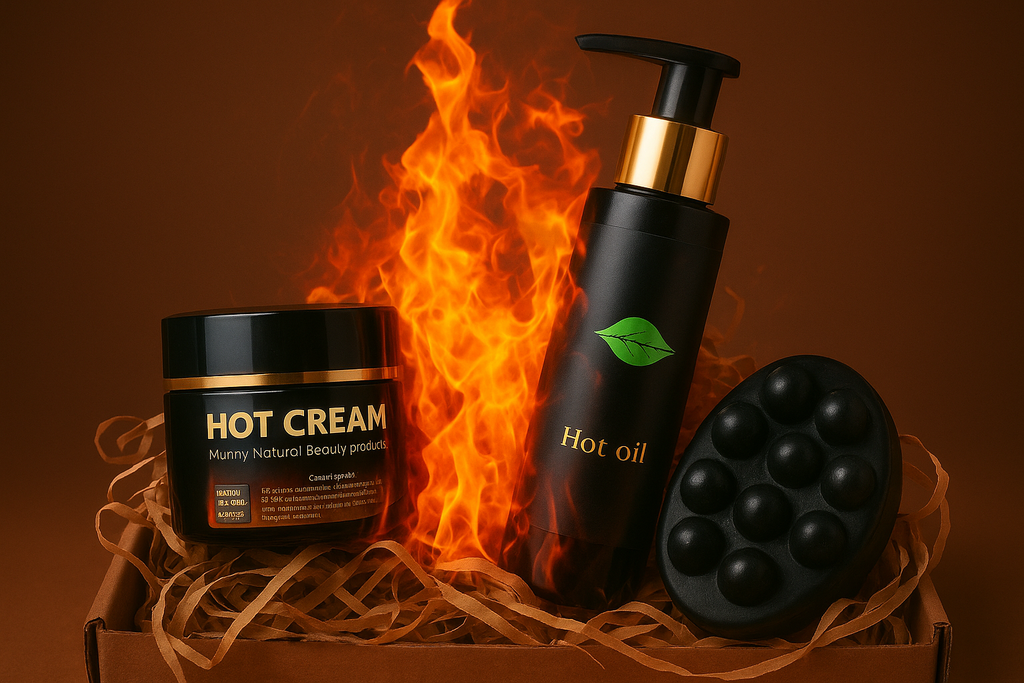 باكيدج حرق دهون البطن والارداف والدهون كريم  وصابونة مساج وhot oil