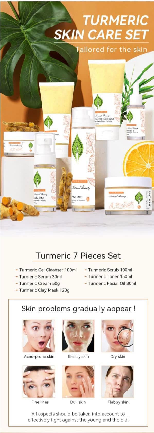 7 pieces مجموعة الكركم وفيتامين C