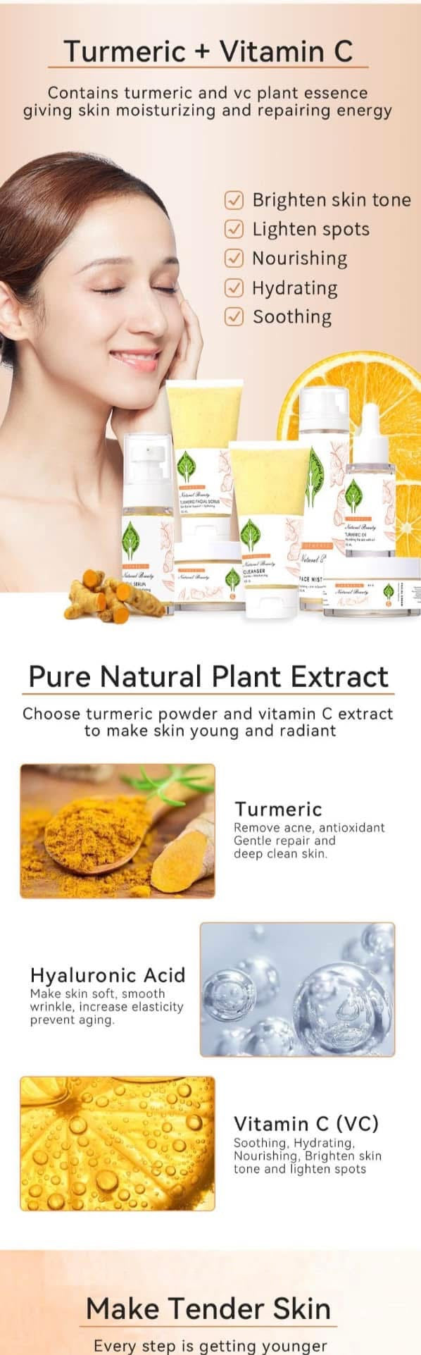 7 pieces مجموعة الكركم وفيتامين C