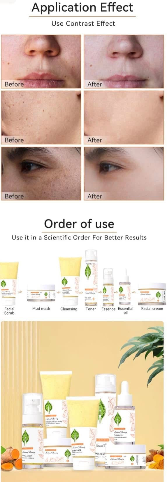 7 pieces مجموعة الكركم وفيتامين C