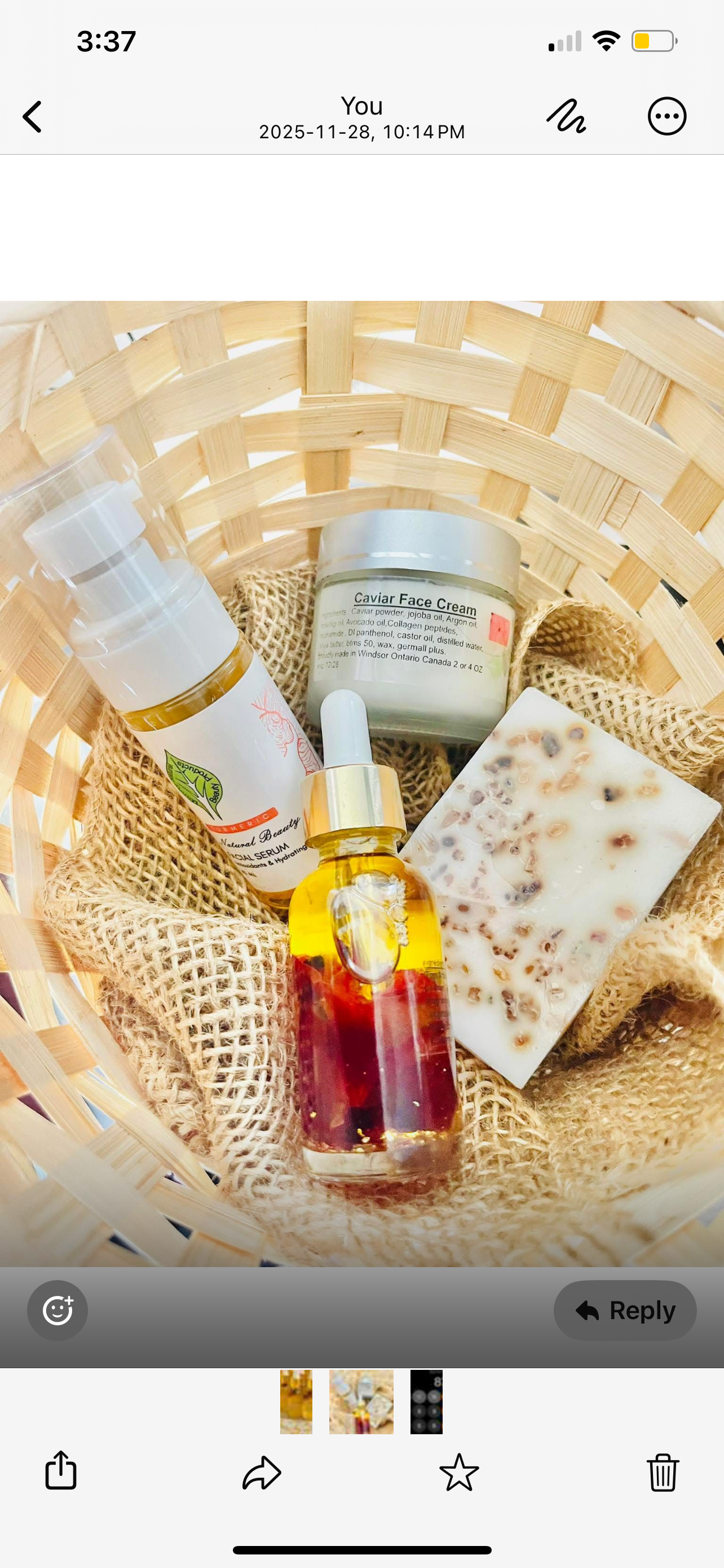 Face Routine package caviar cream, gold oil , frankincense soap , turmeric oil