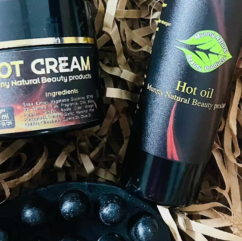 باكيدج حرق دهون البطن والارداف والدهون كريم  وصابونة مساج وhot oil