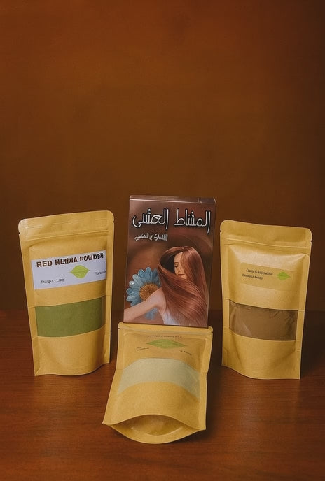 باكيدج كامل للعناية بالشعرمشاط ونواة تمر وحنة وسدر